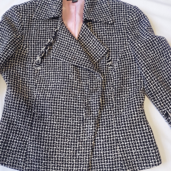 Periphery Tweed Fitted Brock Blazer Jacket with fringe, 8 - Picture 2 of 13